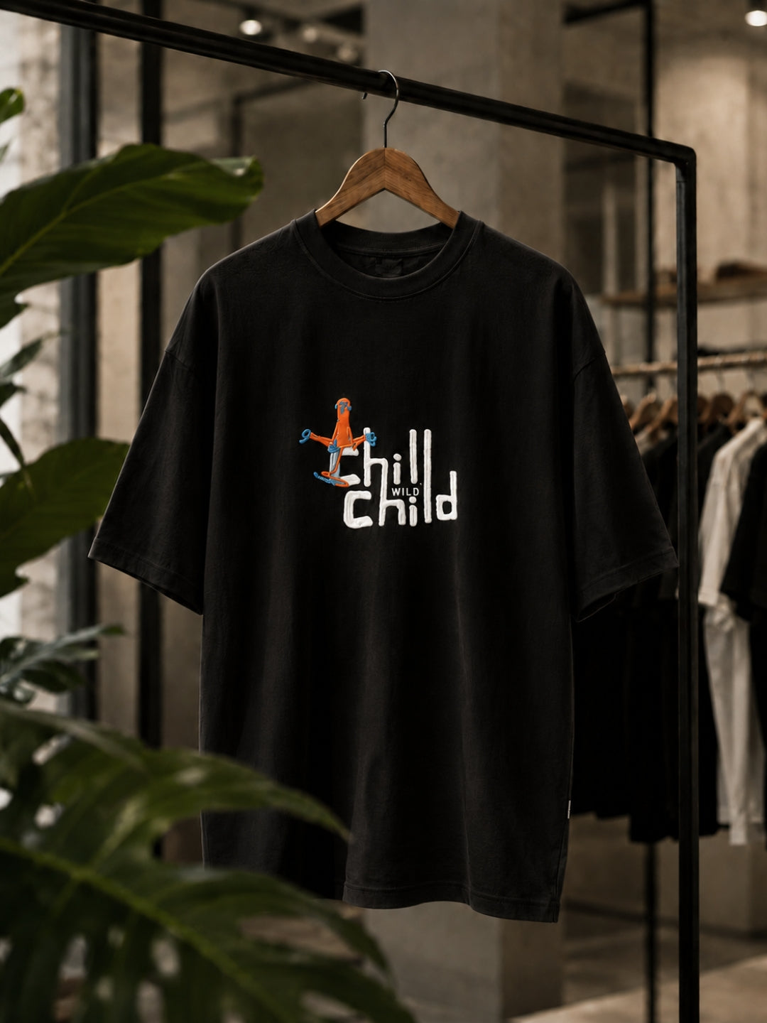 Chill Wild Child Heavyweight Tee — Black