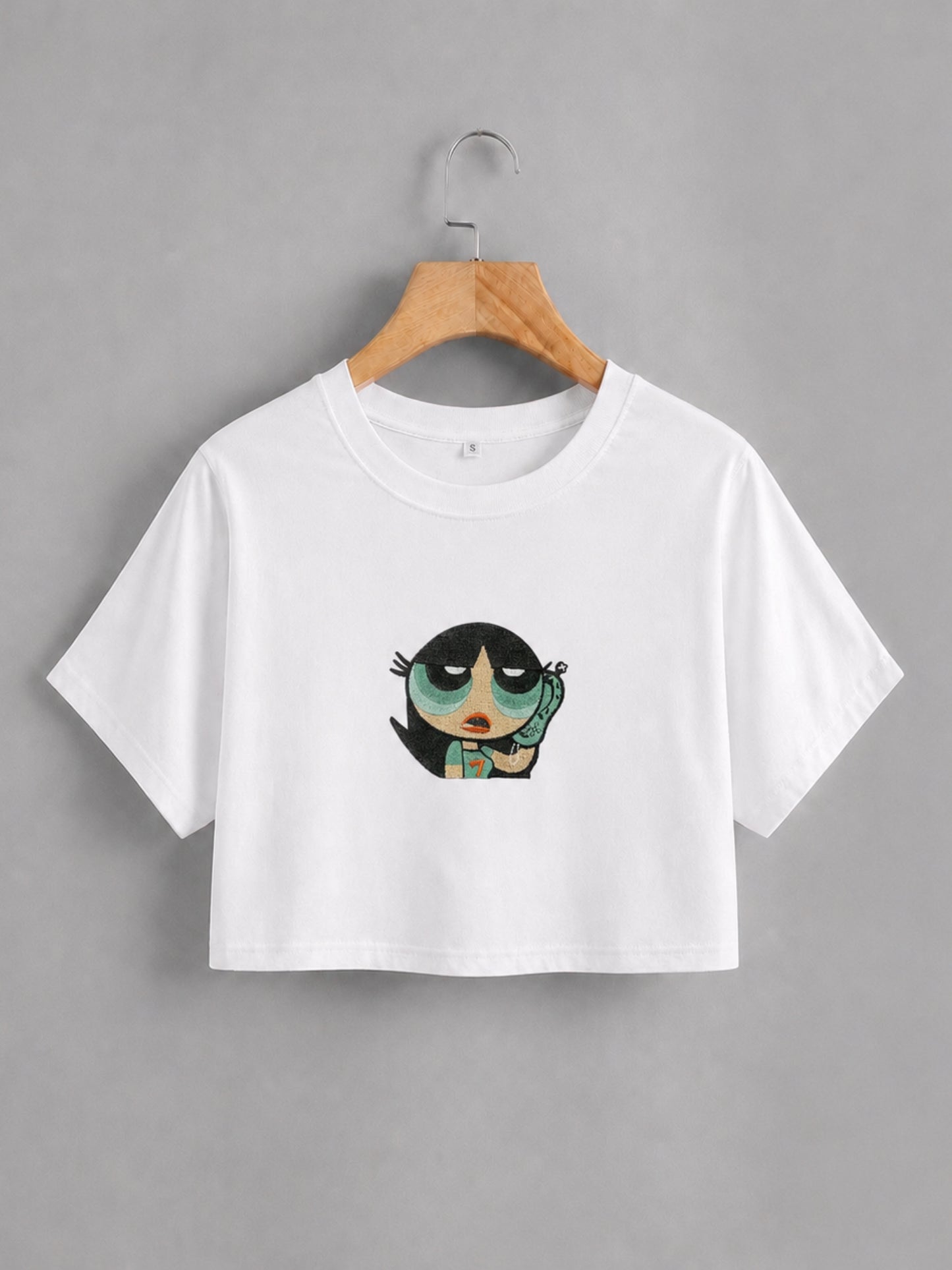 Powderpuff Girls Crop Tee — White