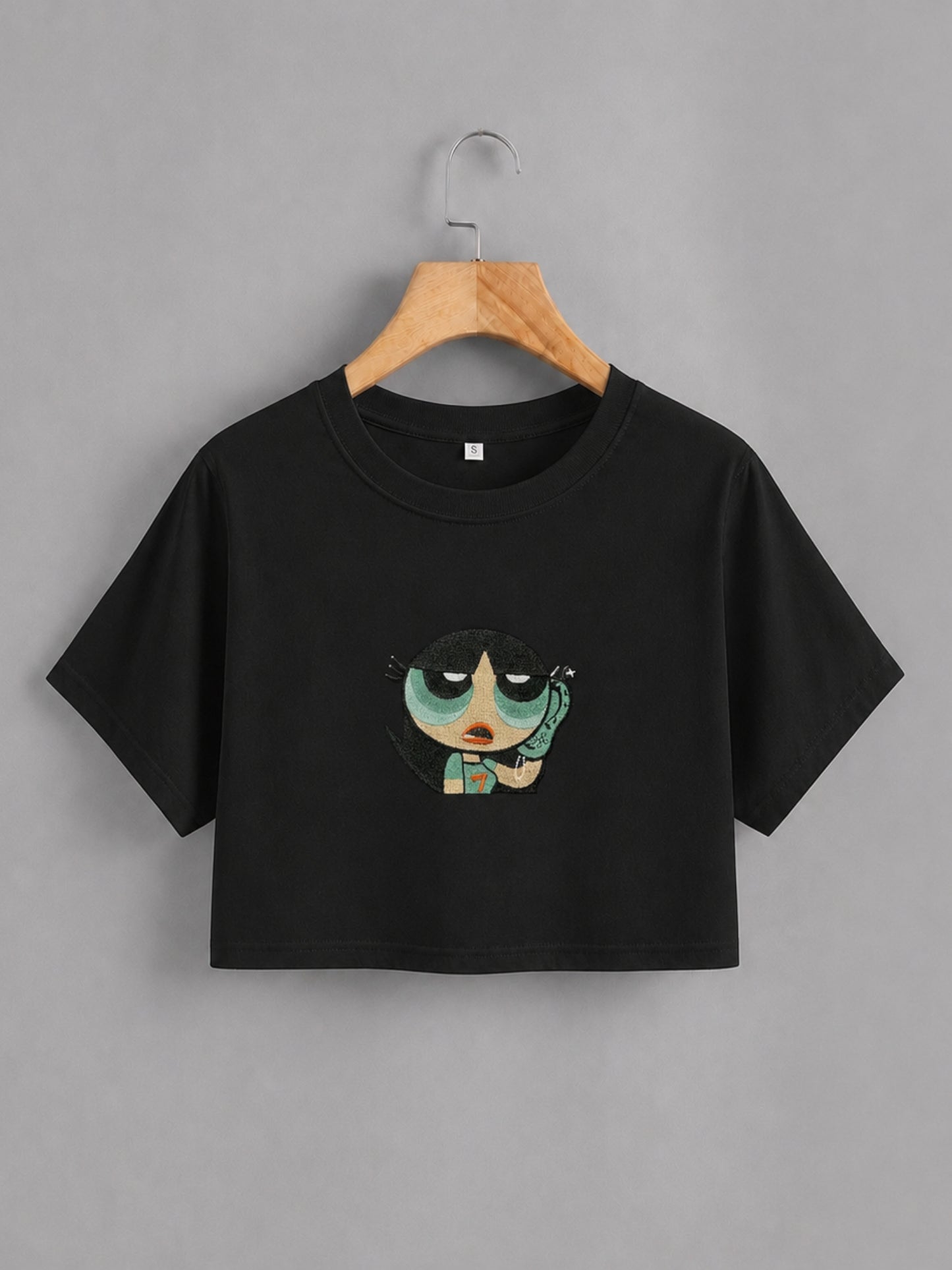 Powderpuff Girls Crop Tee — Black