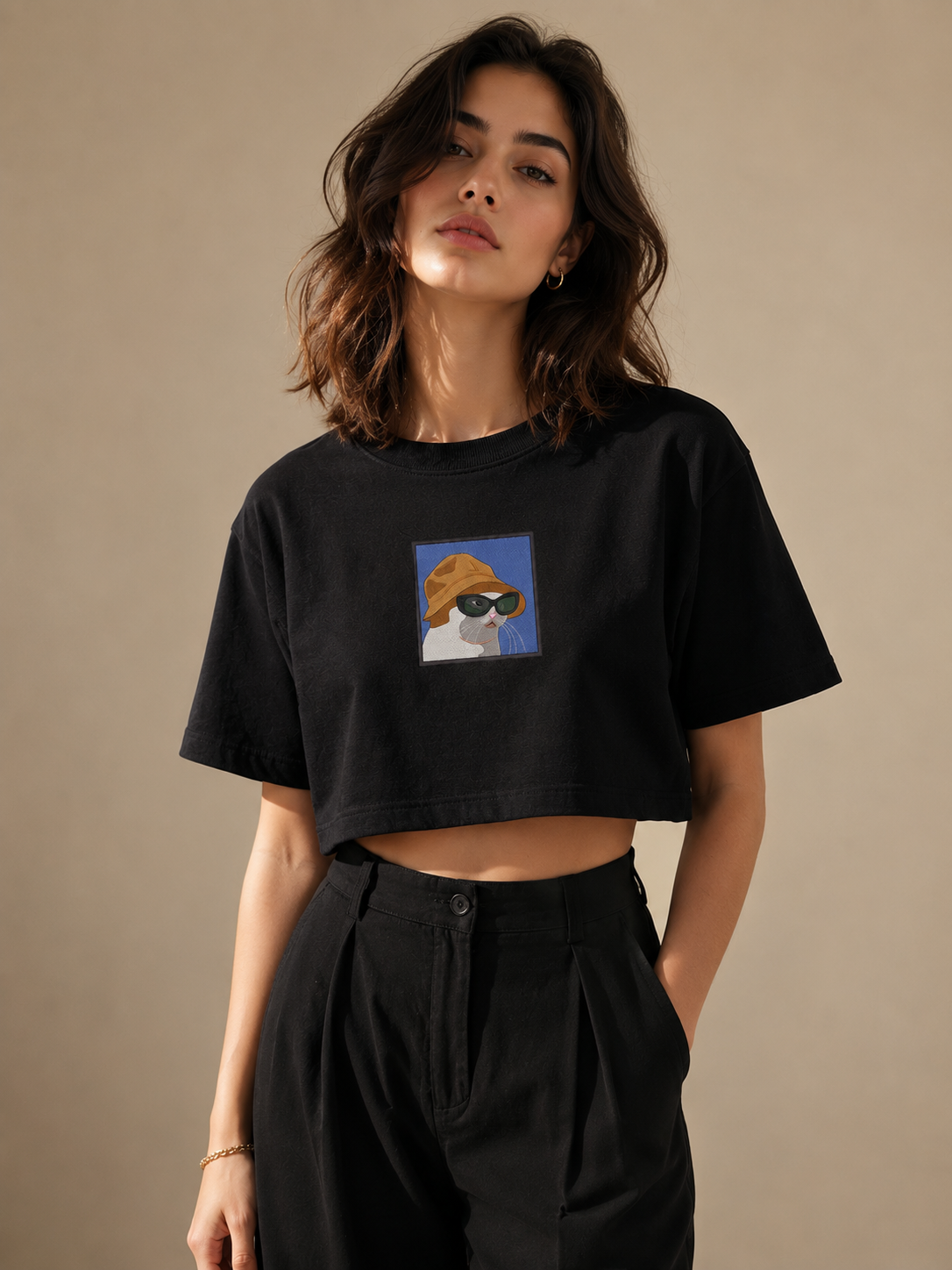 Cool Cat Crop Tee