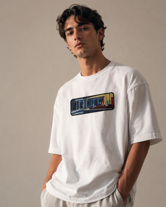 Nighthawks Oversized Tee — White