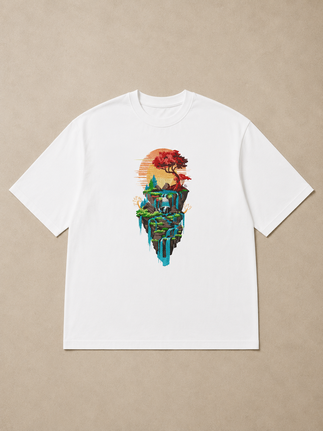 Floating Isle Oversized Tee — White