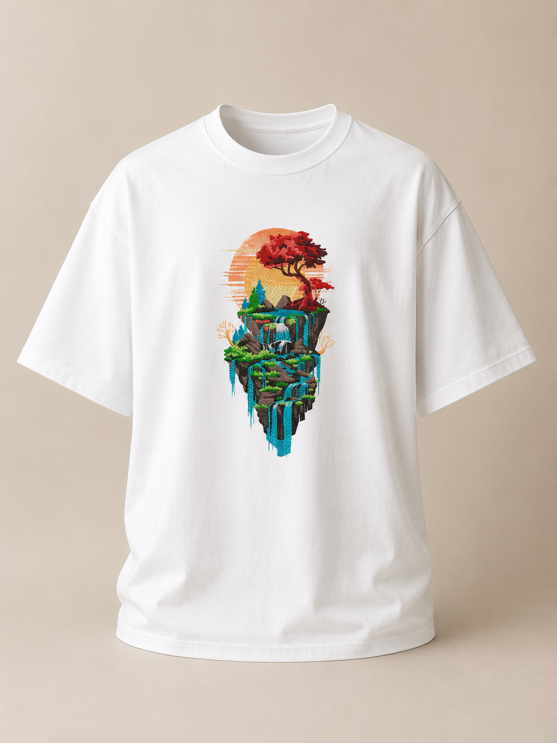 Floating Isle Oversized Tee — White