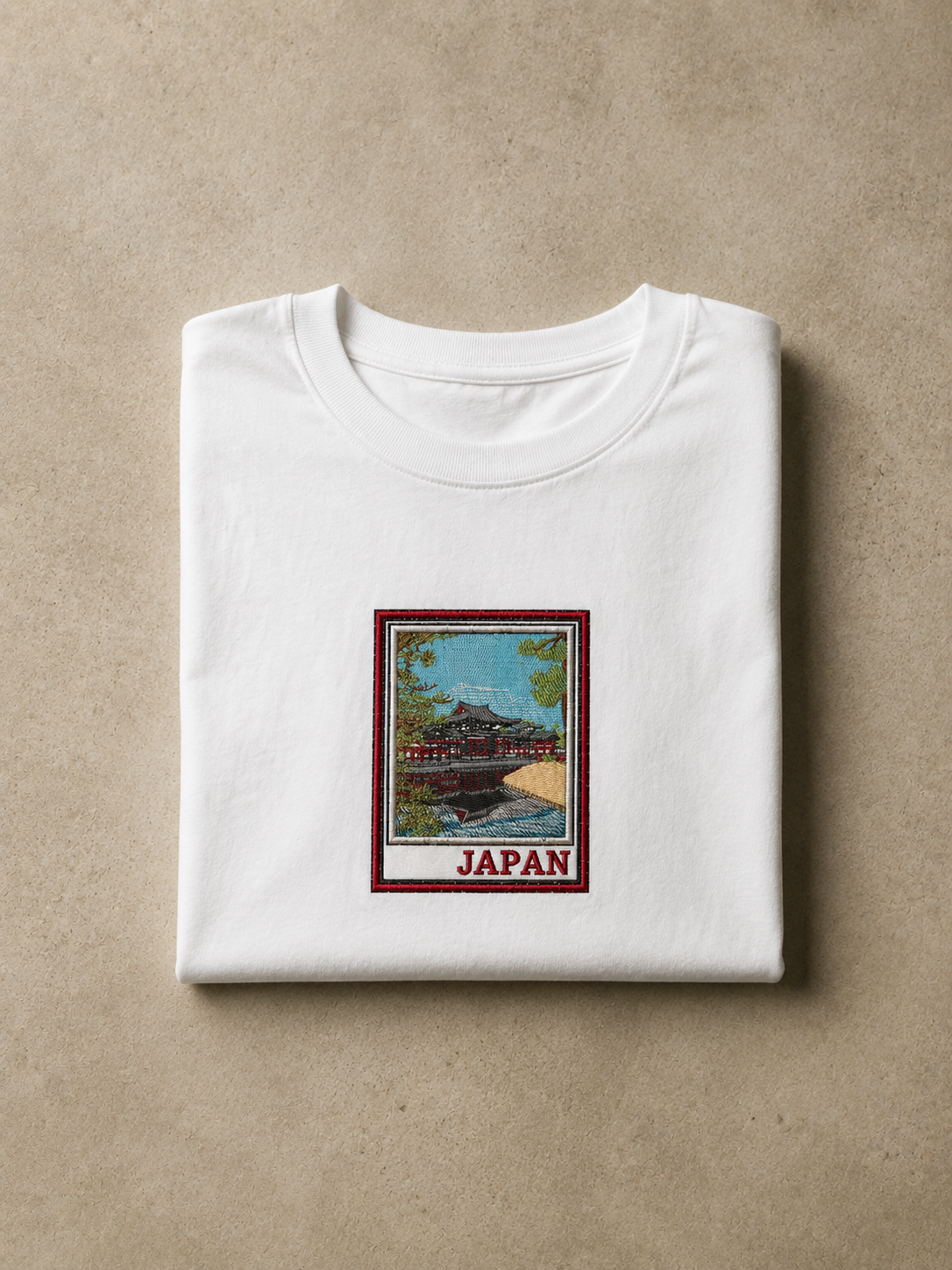Japan Postcard Oversized Tee — White