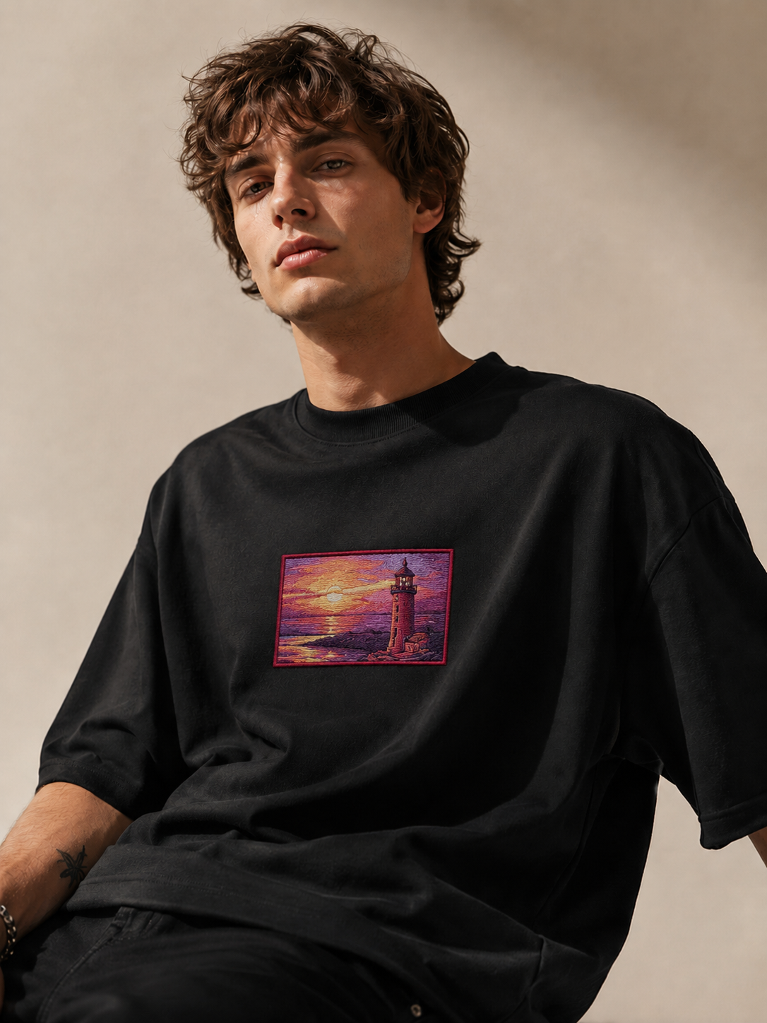 Last Light Oversized Tee — Black