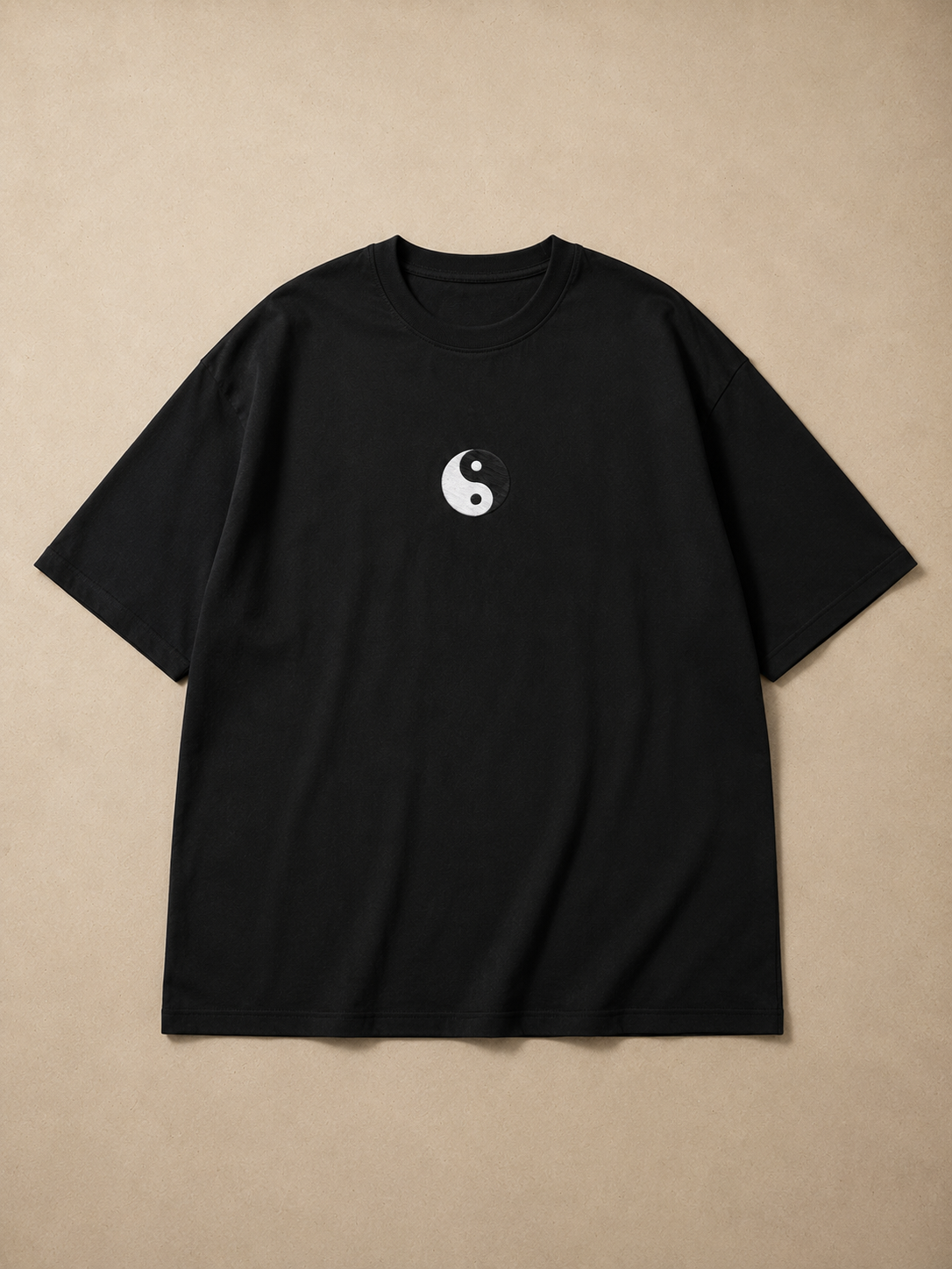 Yin Yang Oversized Tee — Black