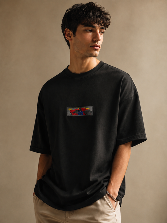 Midnight Drive Oversized Tee — Black