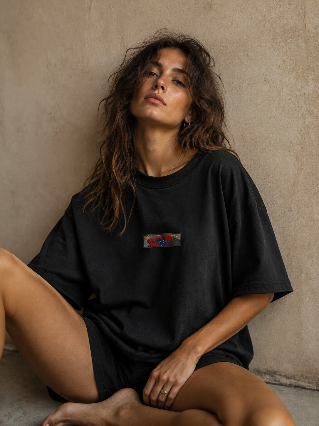 Midnight Drive Oversized Tee — Black