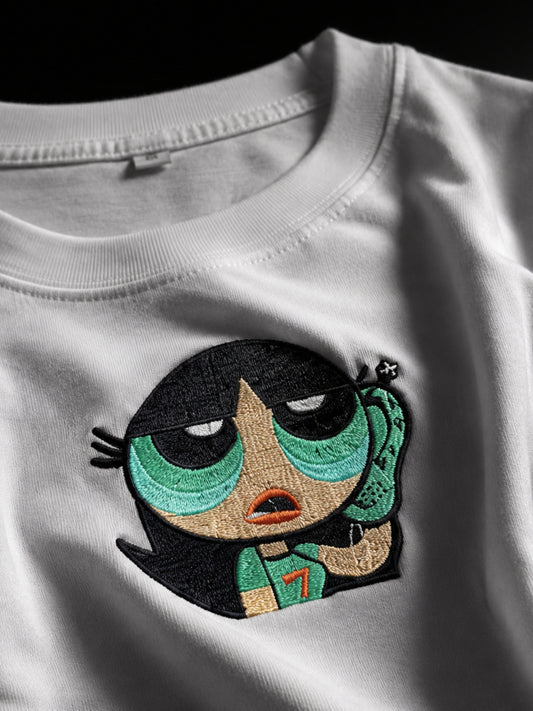 Powderpuff Girls Crop Tee — White