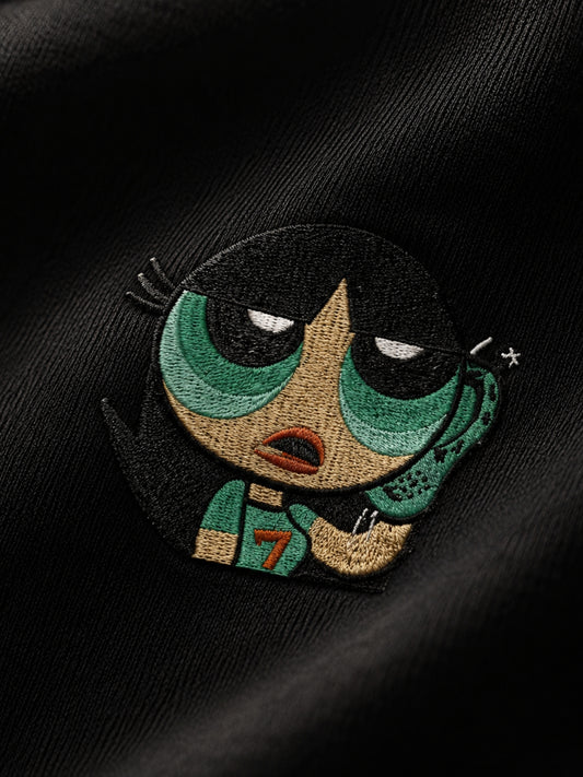 Powderpuff Girls Crop Tee — Black